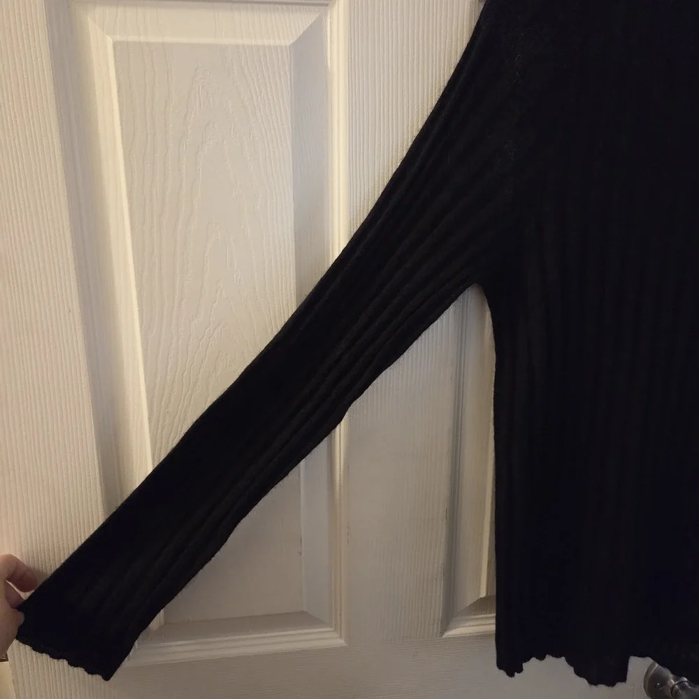 Madewell sz L black lightweight Alpaca Blend Mockneck Sweater Ribbed NWT classic